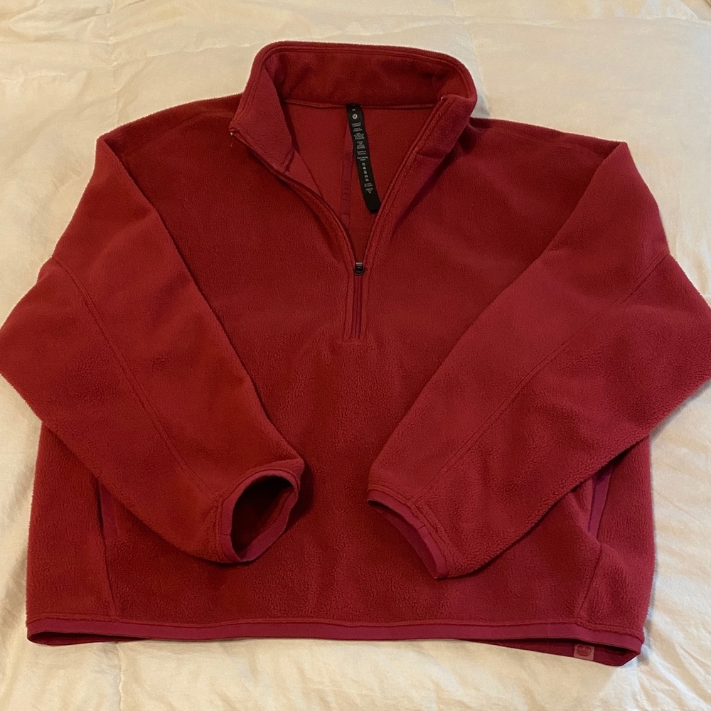 Lululemon Mens Maroon Fleece Quarter-Zip Size Medium
